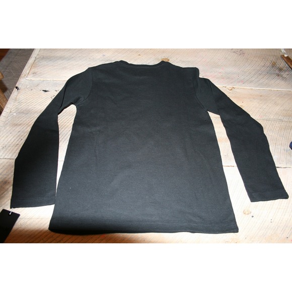 Hurley Henley Shirt Boys Large L Black NEW Waffle Knit Long Sleeve 986641-023 - Picture 5 of 8